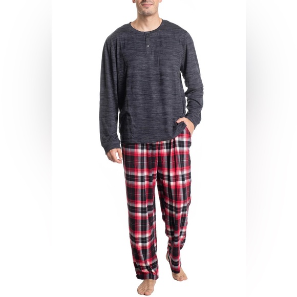 The Original Muk Luke Red Buffalo Check Men’s Pajama Set - Picture 2 of 8